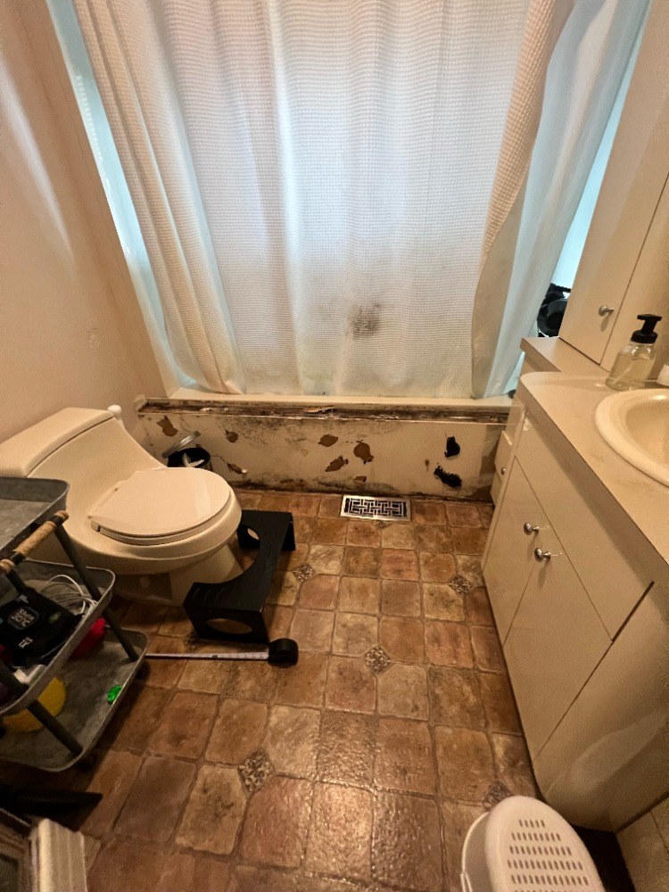 Long Island bathroom before renovation